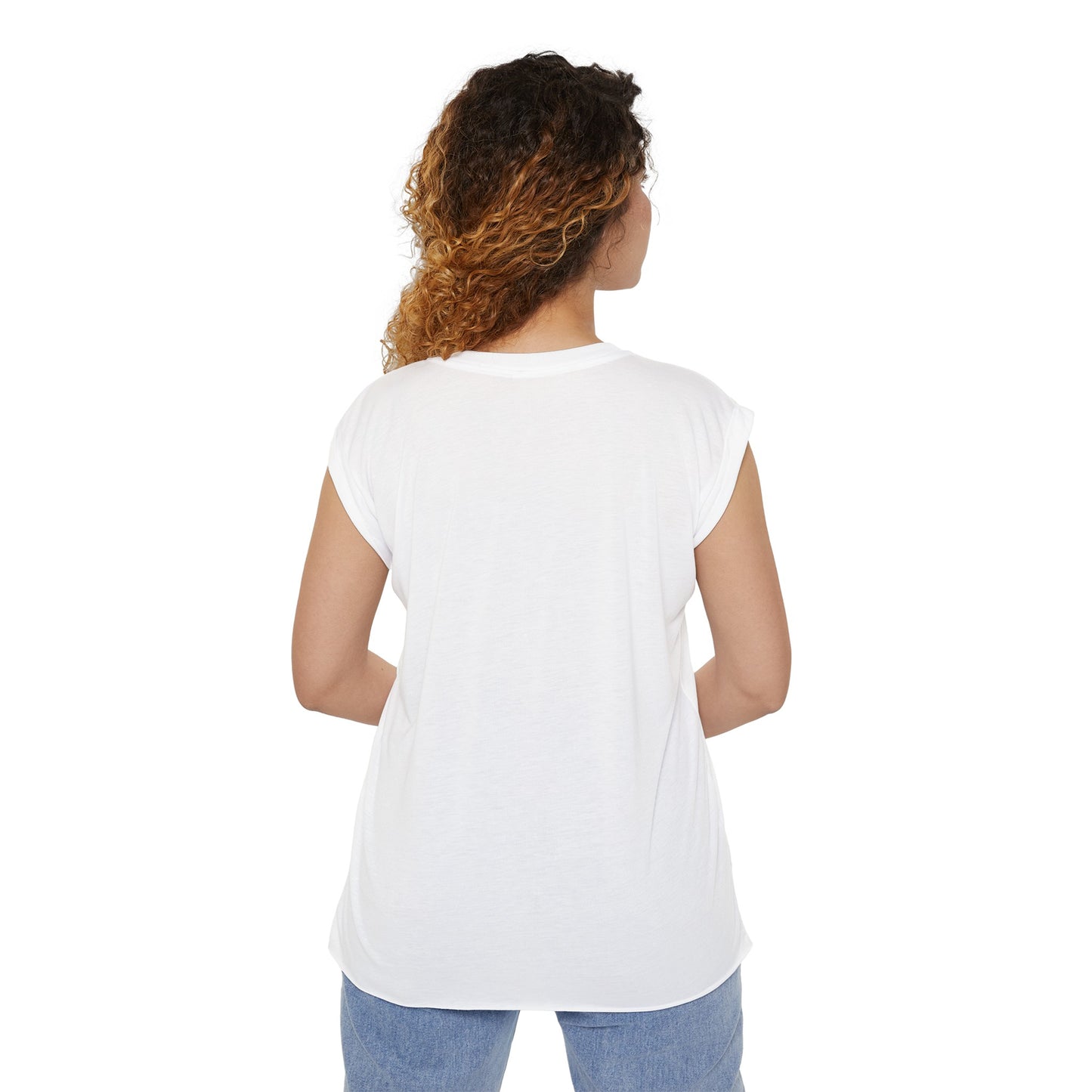 Keep Calm and wait for signal Women’s Flowy Rolled Cuffs Muscle Tee