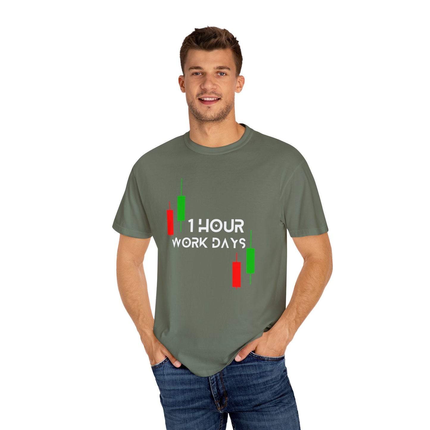 1 Hour Work Days Unisex Garment-Dyed T-shirt